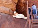 Les vestiges Native American sont en haut sur le rocher